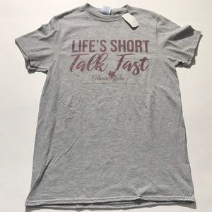 Gilmore Girls Life's Short Talk Fast graffic tee t-shirt small NEW Warner Bros
